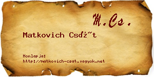 Matkovich Csát névjegykártya